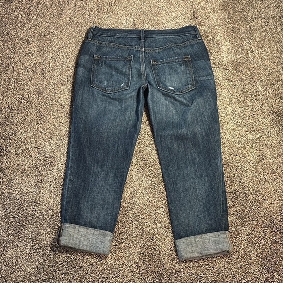 Loft Boyfriend Cropped Jeans Size 26 Distressed Light Wash - Picture 2 of 10
